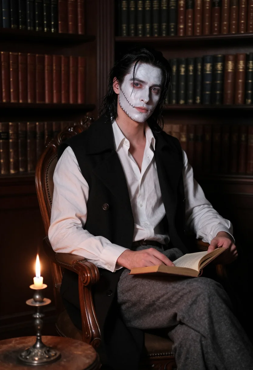 AI frankensteins creature sample — portrait of a man, three-quarter-length portrait of a man of