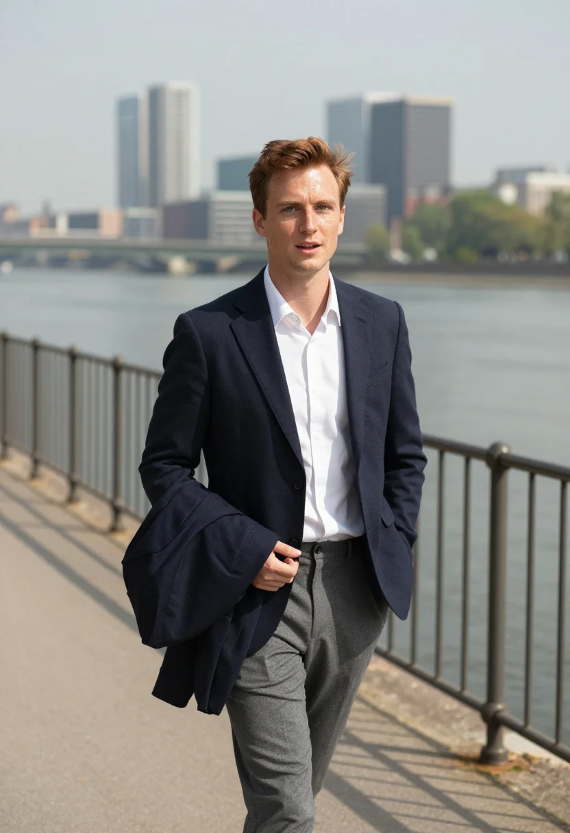 AI frankfurt mainhattan sample — portrait of a man, half-length three-quarter portrait of a W