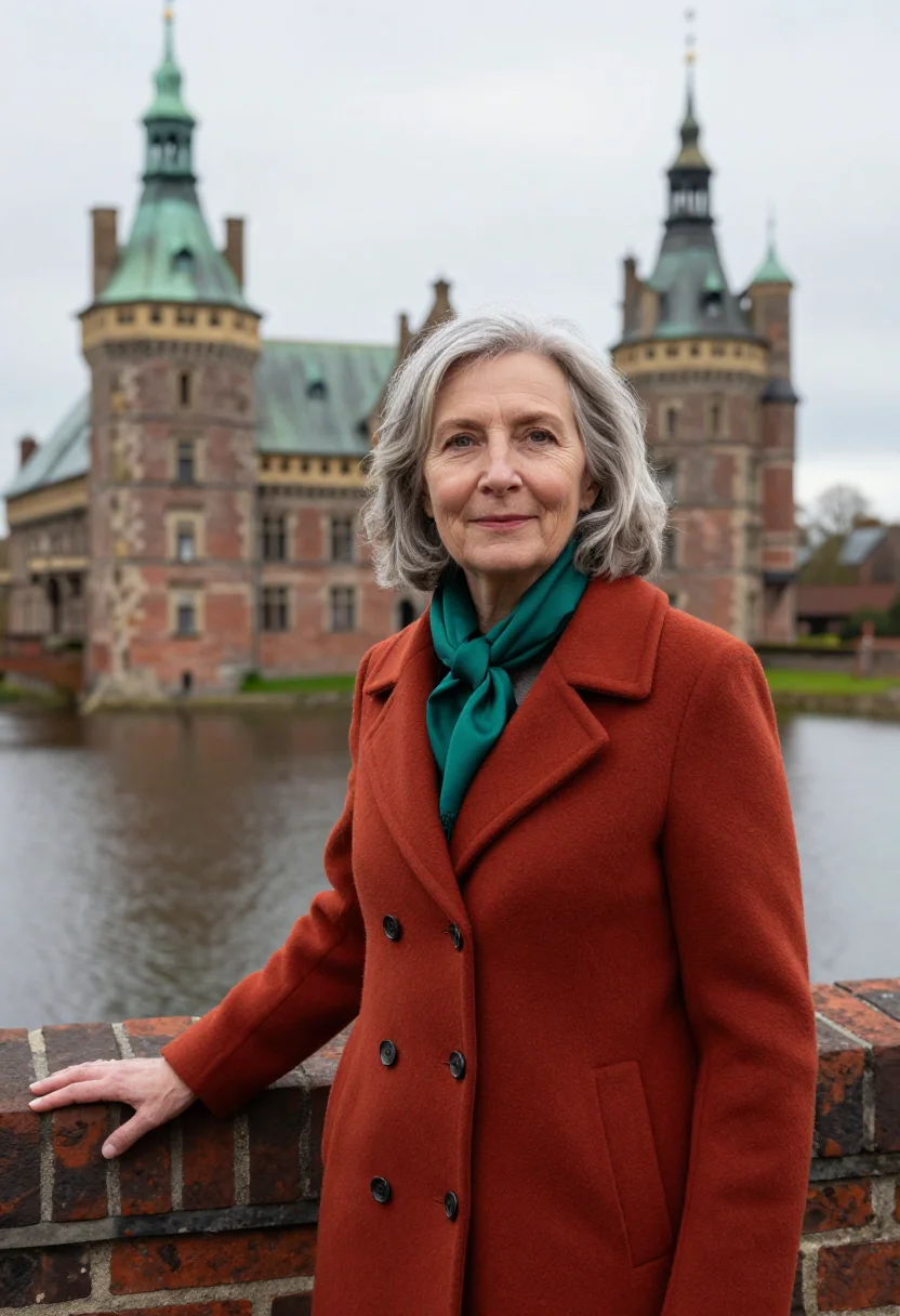 AI frederiksborg historian brick verdigris sample — portrait of a woman, a historian in her sixties of English d