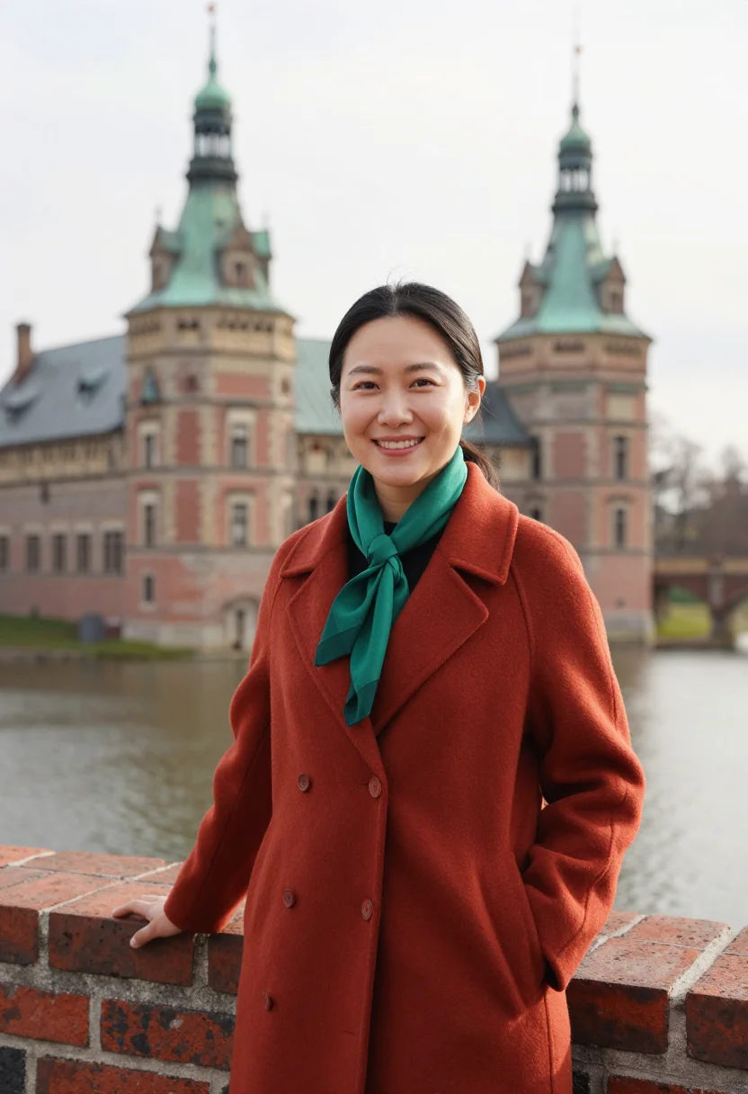 AI frederiksborg historian brick verdigris sample — portrait of a woman, a historian in her mid-thirties of Kore