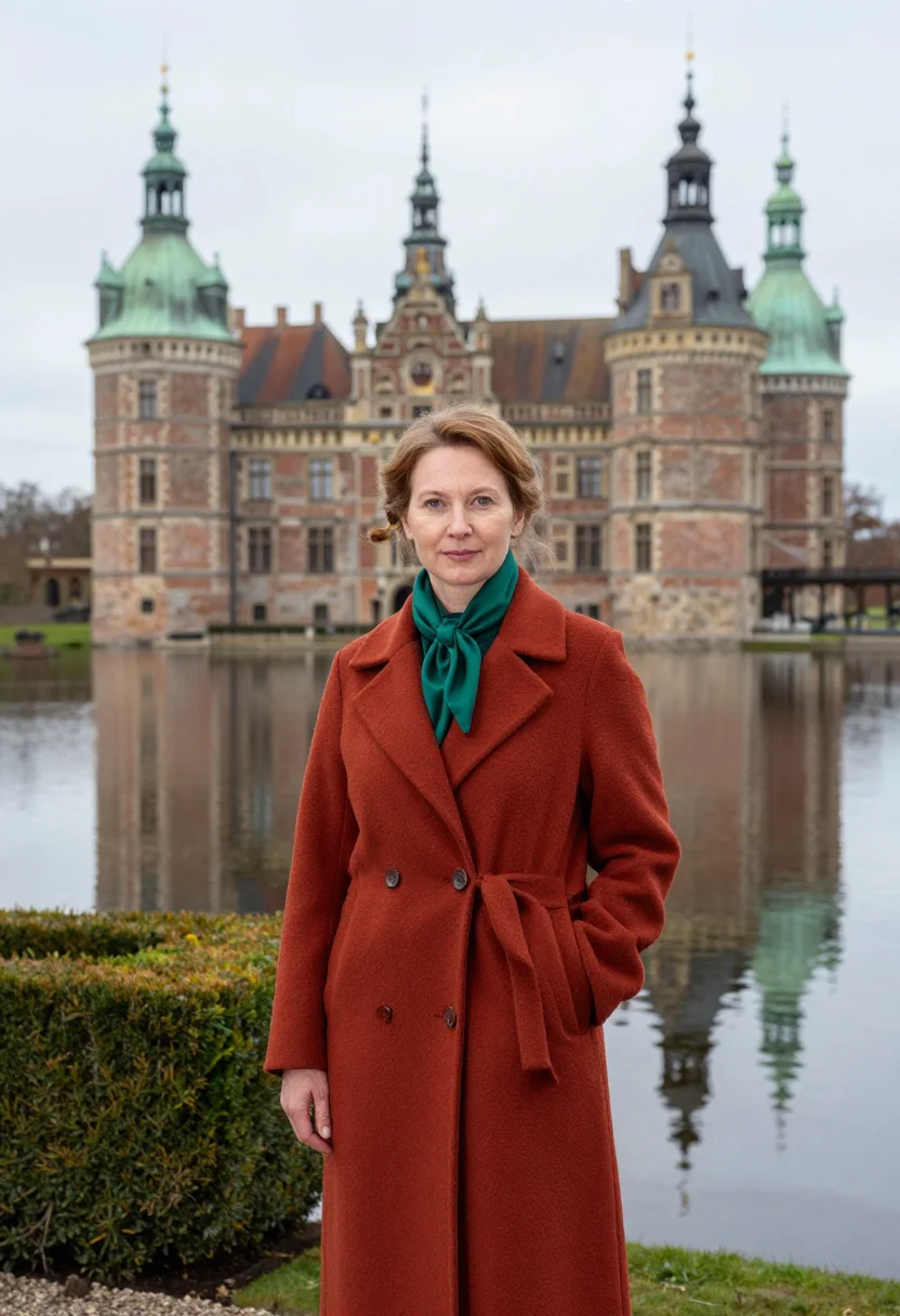 AI frederiksborg historian brick verdigris sample — portrait of a woman, a historian in her fifties of Polish de