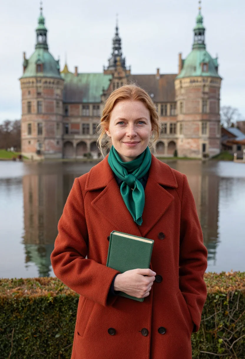 AI frederiksborg historian brick verdigris sample — portrait of a woman, a historian in her early thirties of No