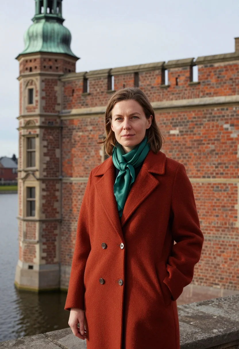 AI frederiksborg historian brick verdigris sample — portrait of a woman, a historian in her forties of German de