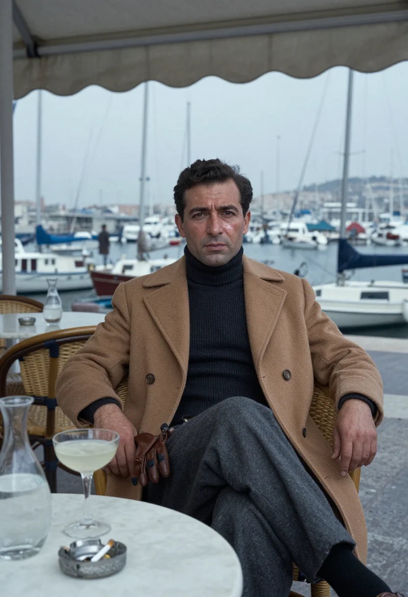 AI french connection sample — portrait of a man, three-quarter-length portrait of a Southe