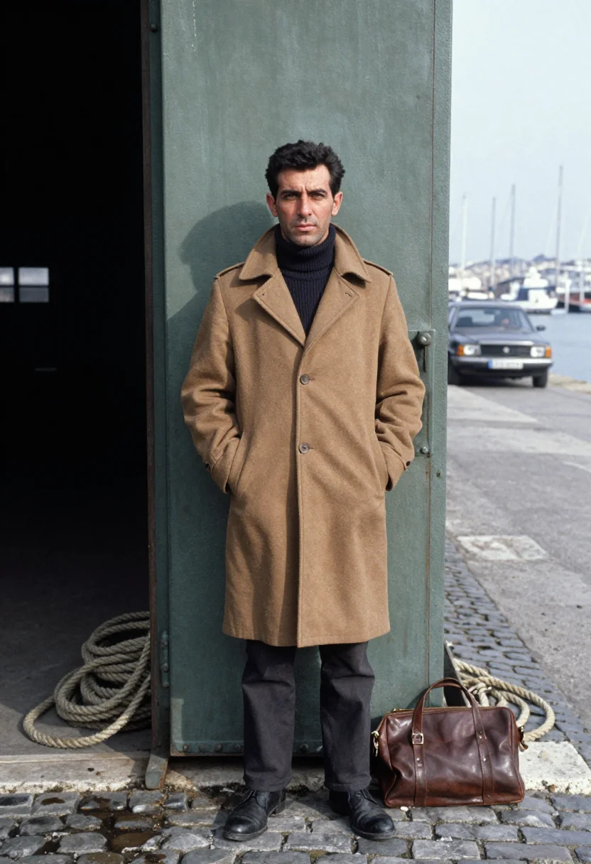 AI french connection sample — portrait of a man, full-height three-quarter portrait of a S