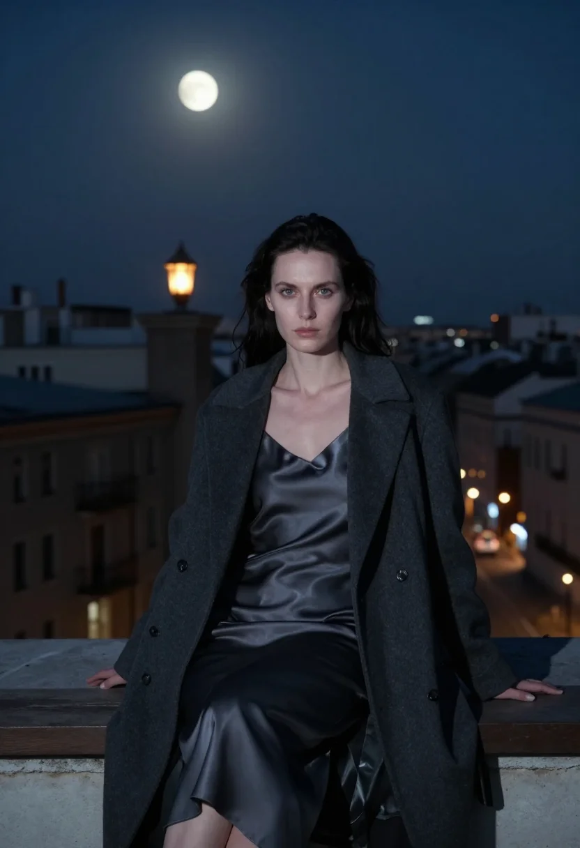 AI full moon sample — portrait of a woman, half-length portrait of a Western-Europ