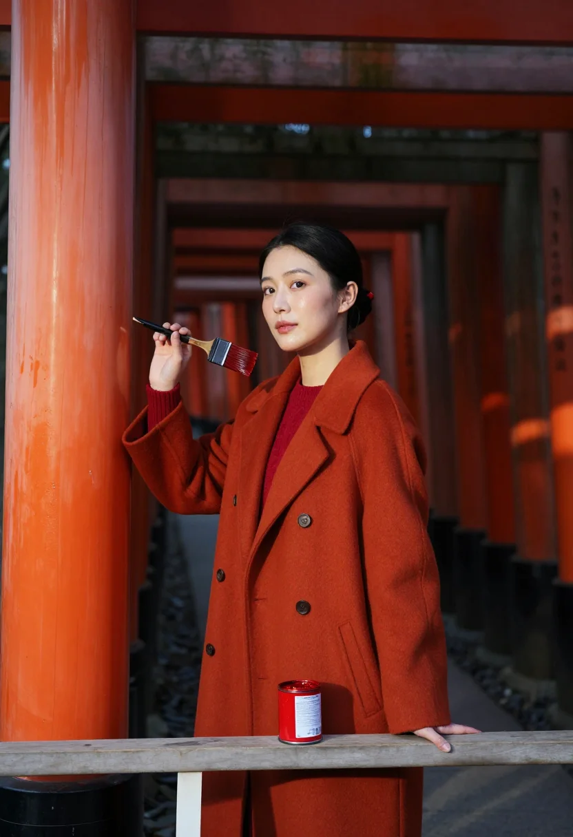 AI fushimi vermilion sample — portrait of a woman, a woman in her late twenties with warm