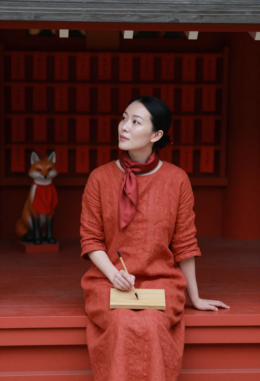 AI fushimi vermilion sample — portrait of a woman, a woman in her late twenties with warm