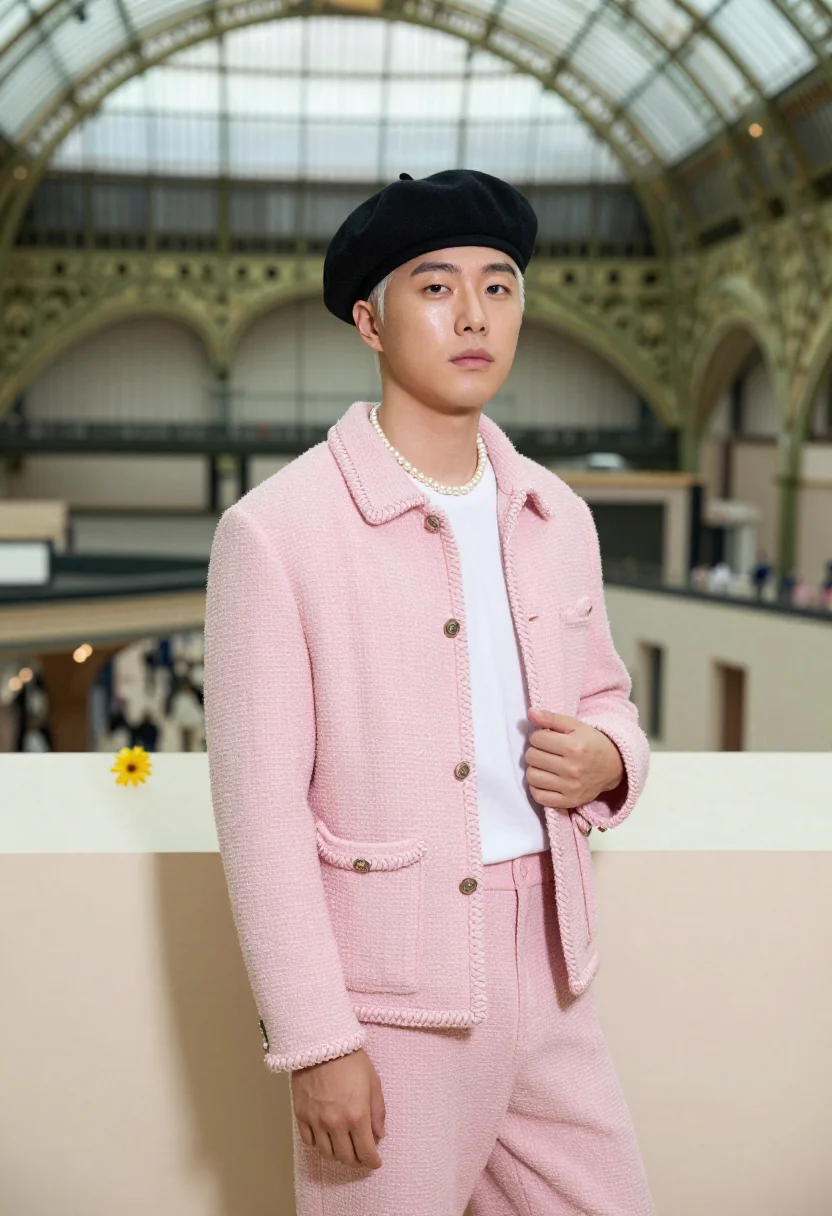 AI g dragon chanel sample — portrait of a man, close half-length portrait of a Korean ma