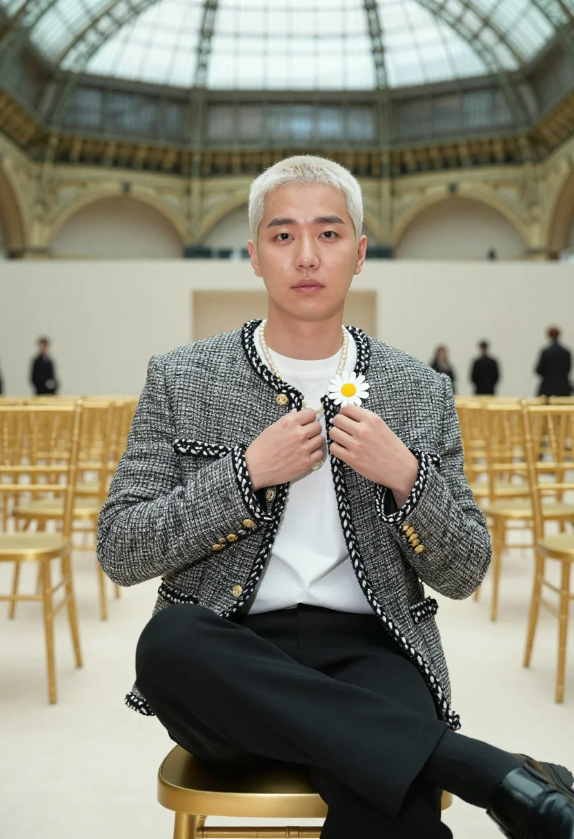 AI g dragon chanel sample — portrait of a man, close half-length portrait of a Korean ma
