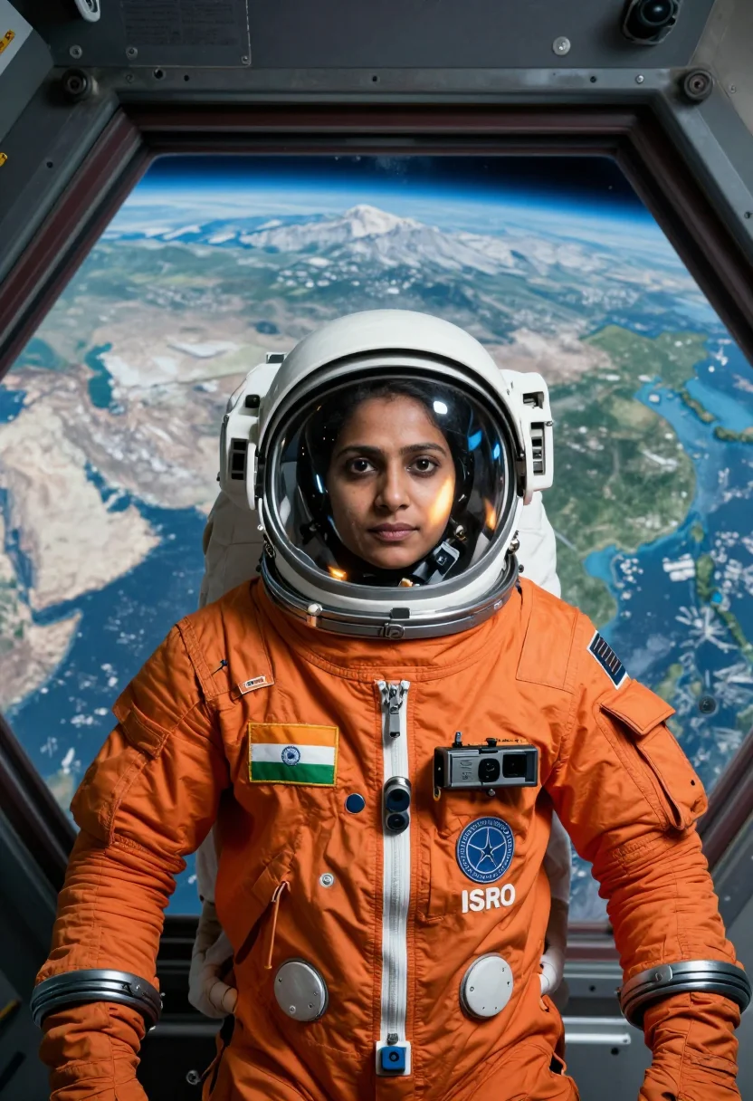 AI gaganyaan sample — portrait of an astronaut, head-and-shoulders portrait of an