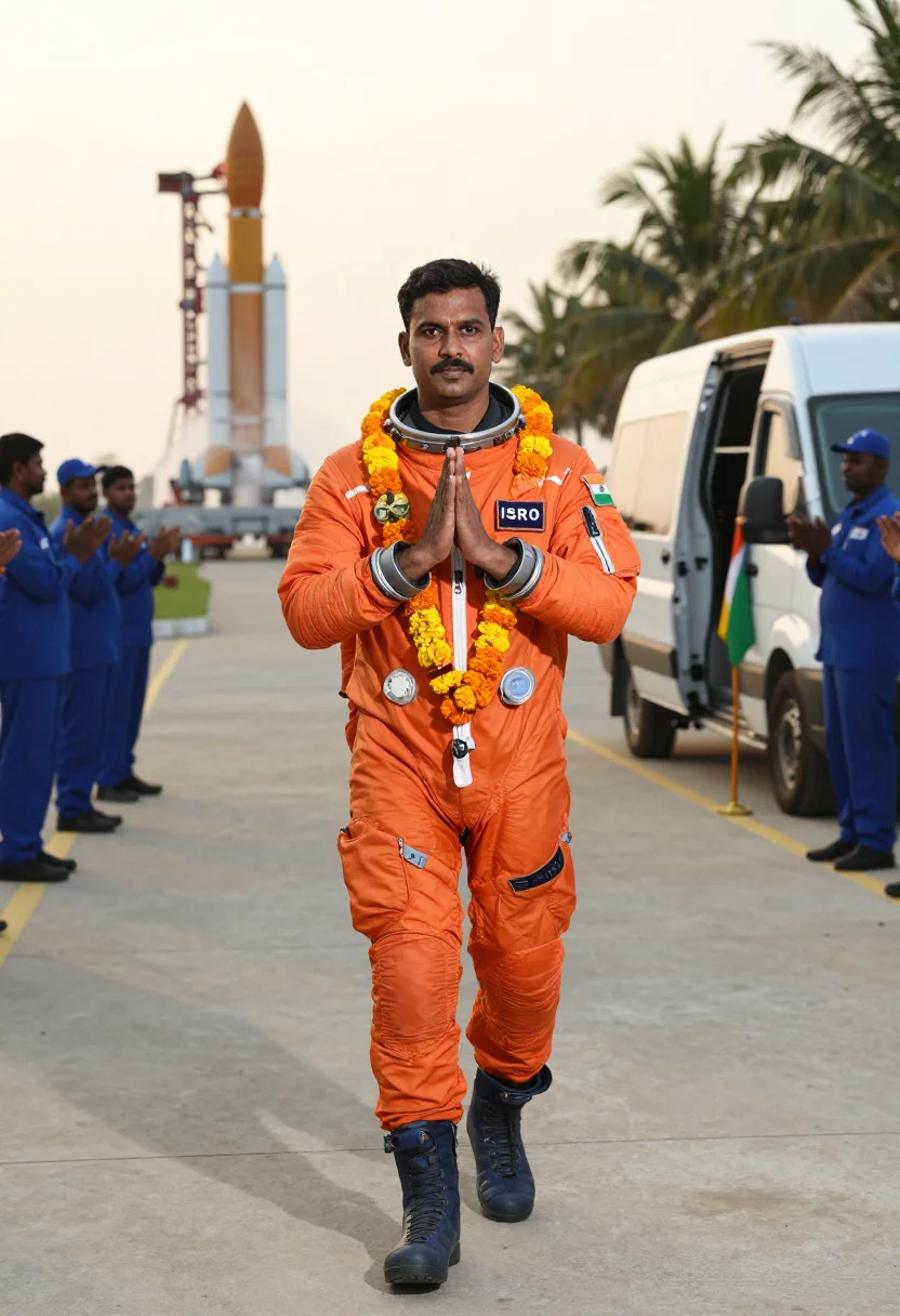 AI gaganyaan sample — portrait of an astronaut, full-length portrait of an Indian