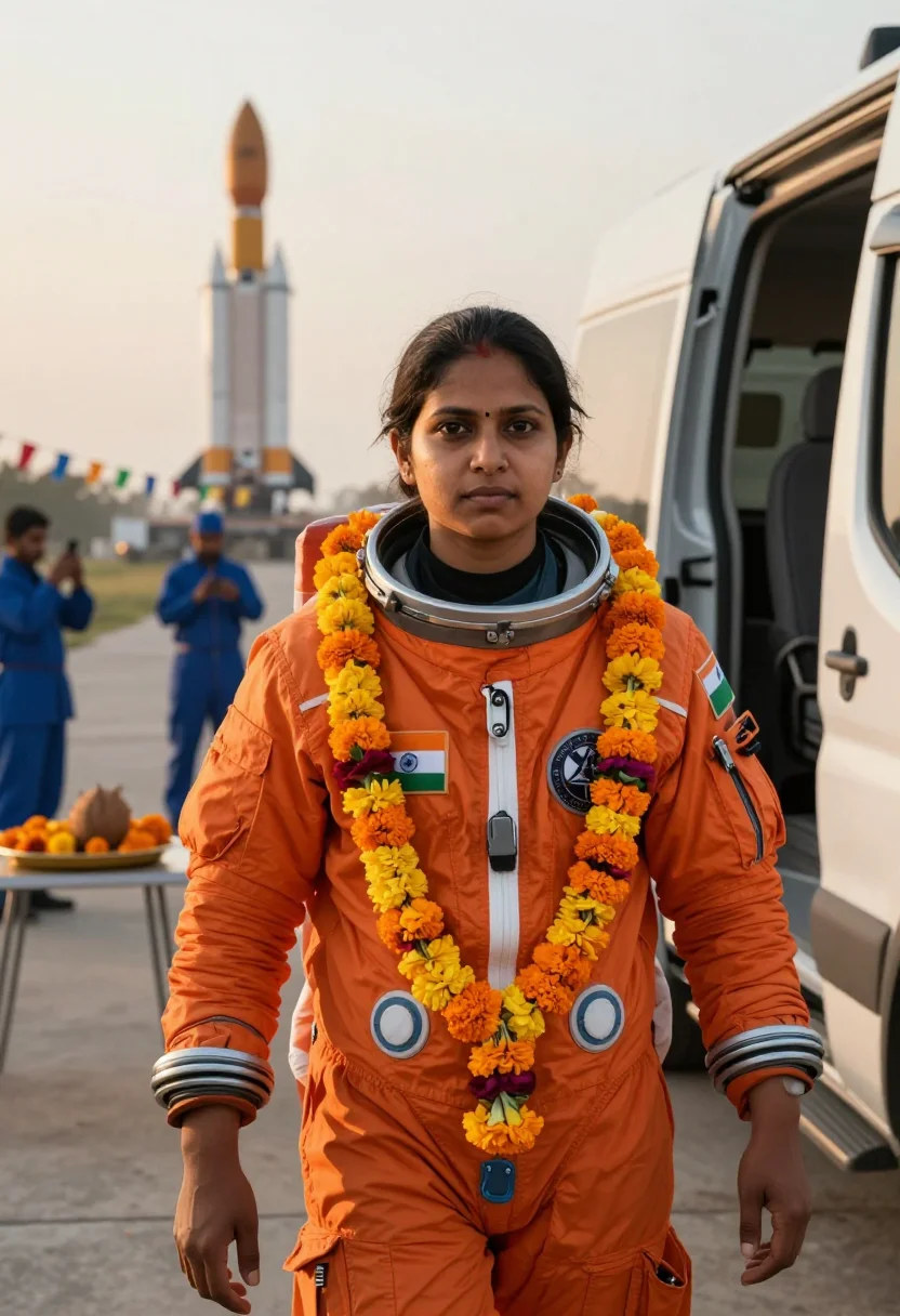 AI gaganyaan sample — portrait of an astronaut, head-and-shoulders portrait of an