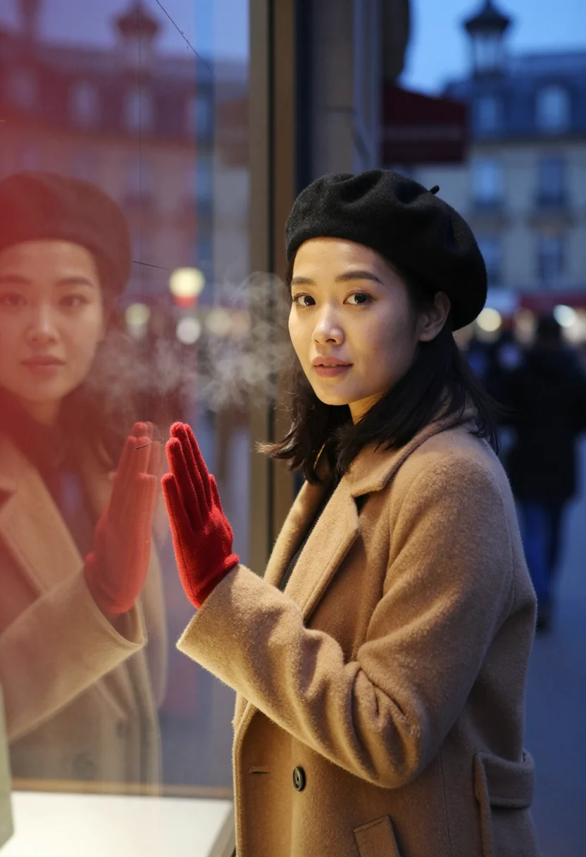 AI galeries lafayette noel sample — portrait of a woman, half-length portrait of a French-Vietna