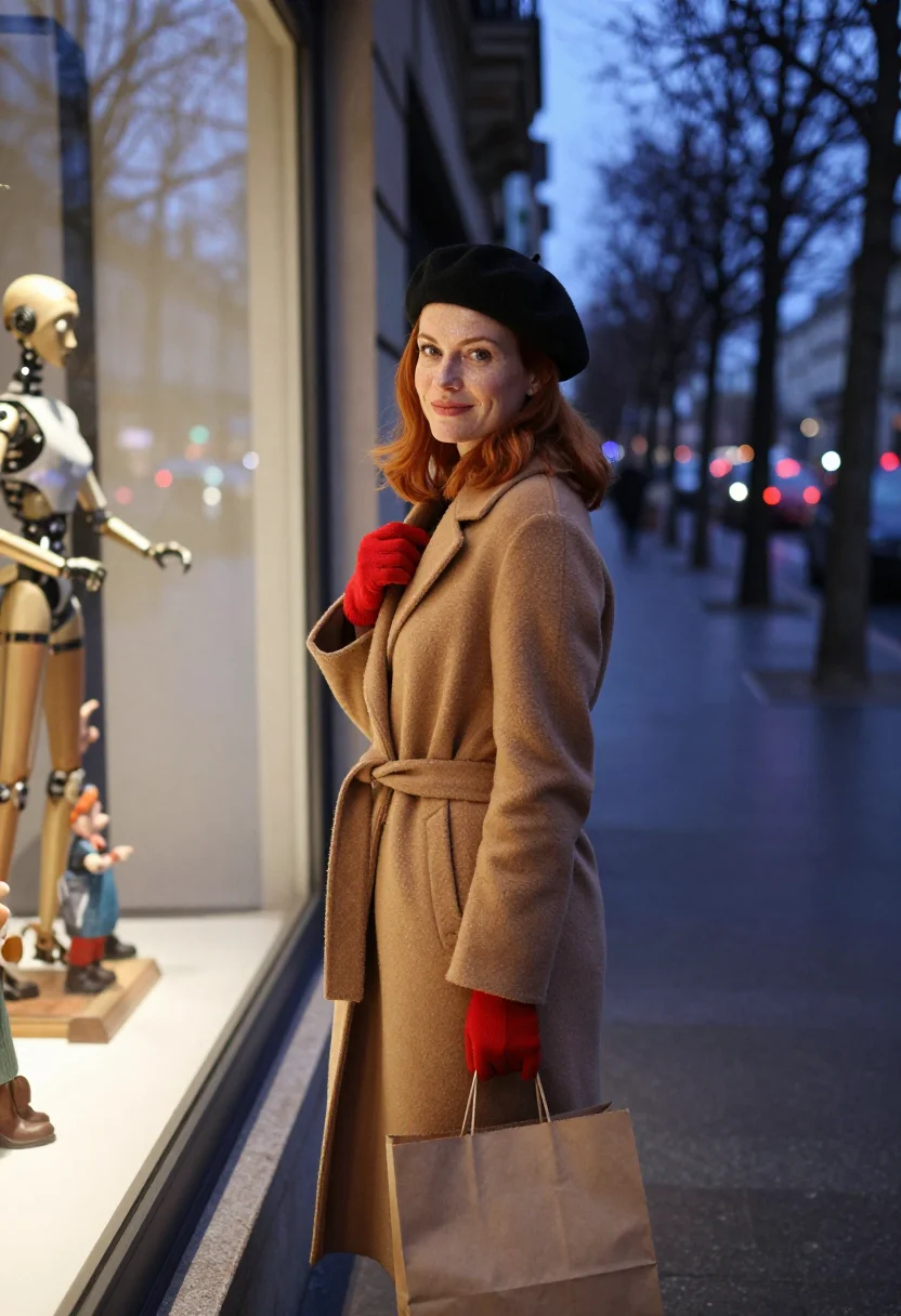 AI galeries lafayette noel sample — portrait of a woman, three-quarter-length portrait of a West