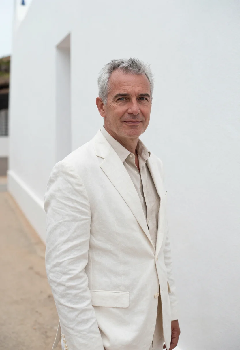 AI galle fort hotelier coral white sample — portrait of a man, a Western-European hotelier in his early