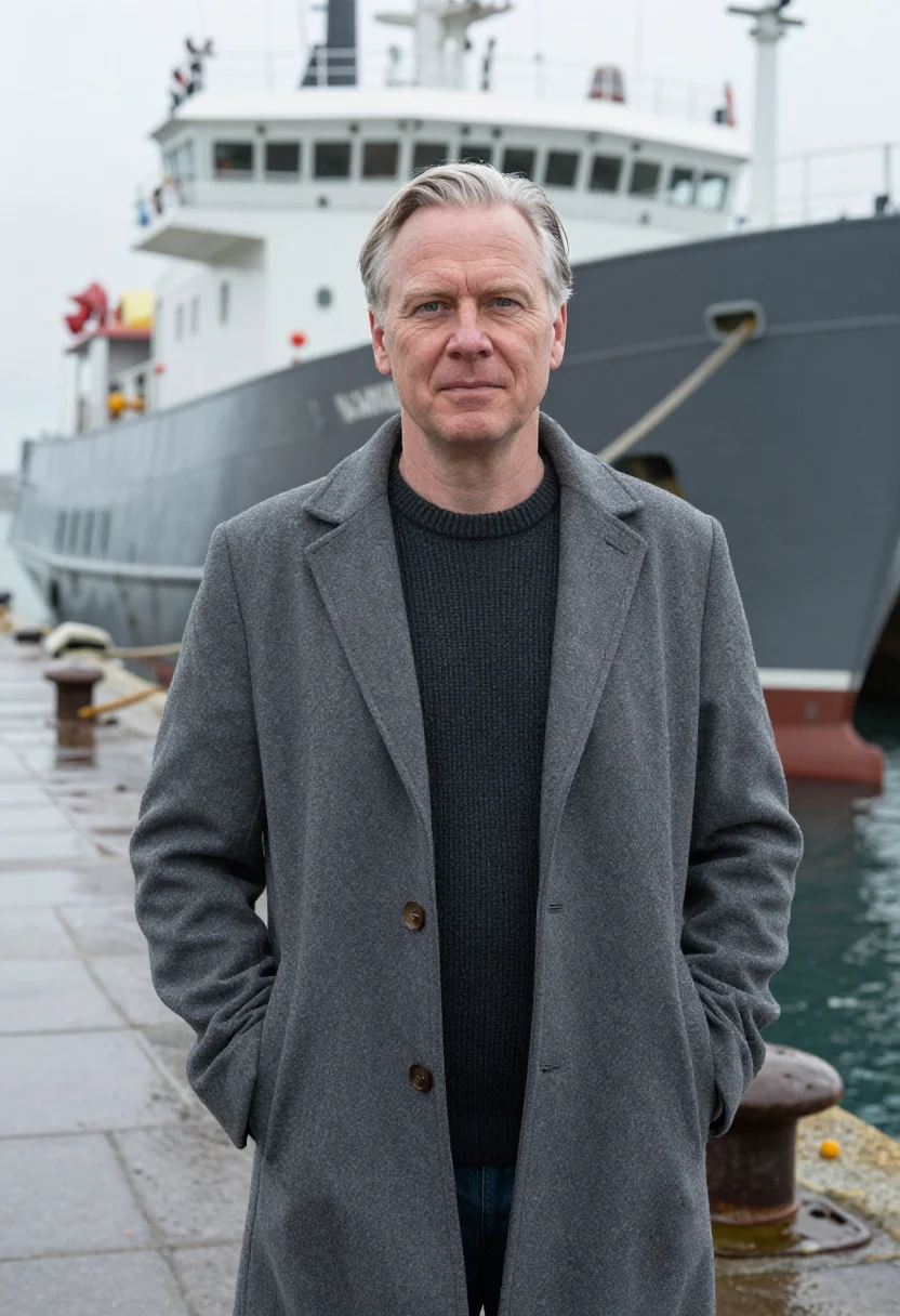 AI galway oceanographer atlantic slate sample — portrait of an oceanographer, a man of Norwegian descent in