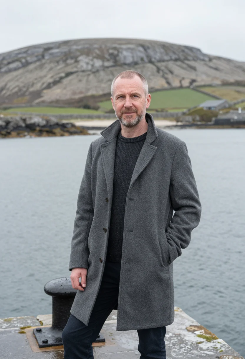 AI galway oceanographer atlantic slate sample — portrait of an oceanographer, a man of Dutch descent in his