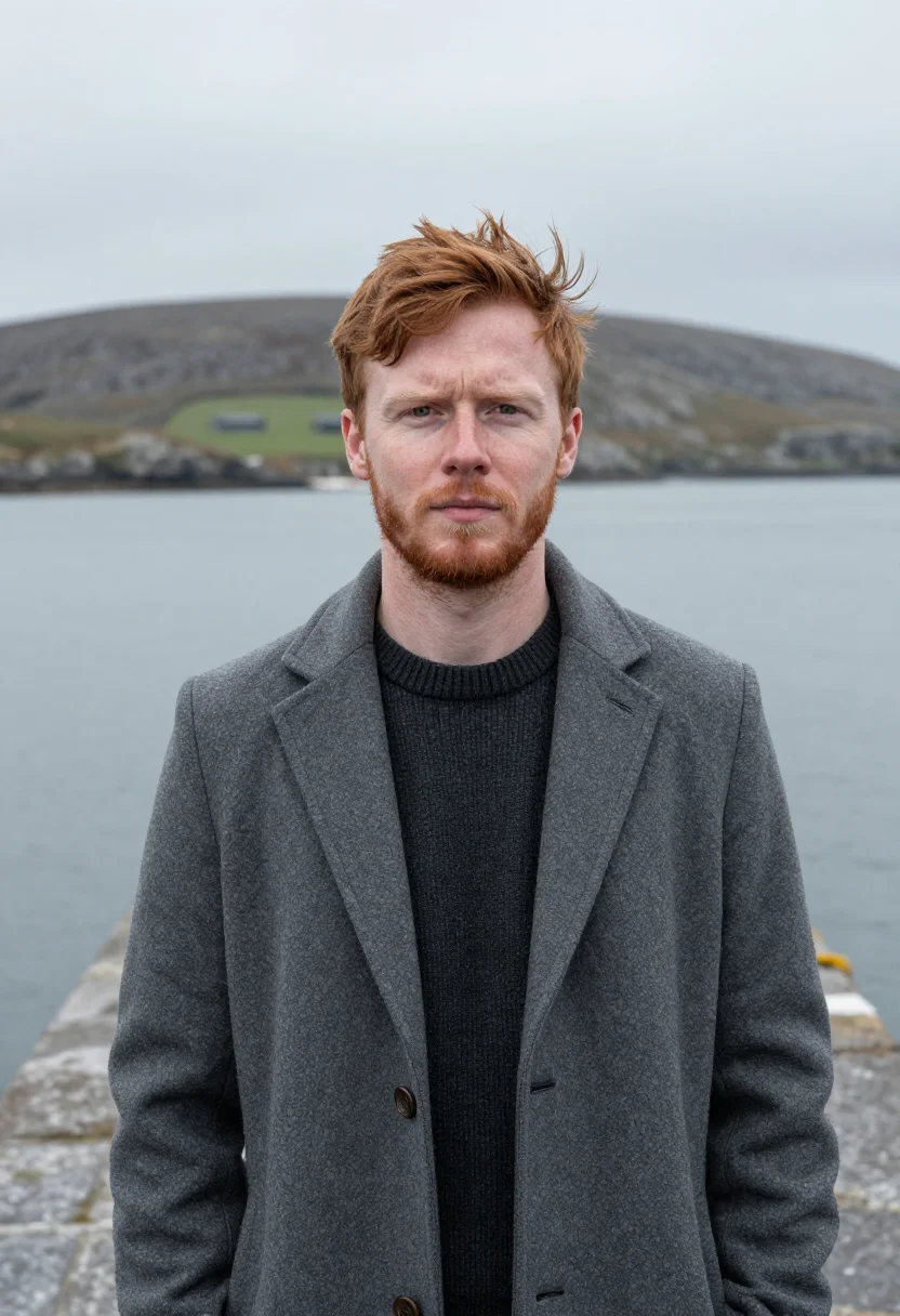 AI galway oceanographer atlantic slate sample — portrait of an oceanographer, a man of Scottish descent in h