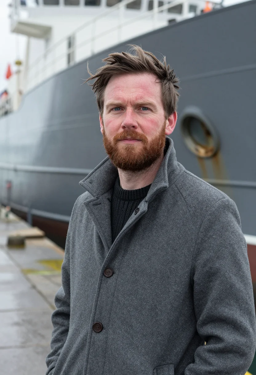 AI galway oceanographer atlantic slate sample — portrait of an oceanographer, a man of Irish descent in his