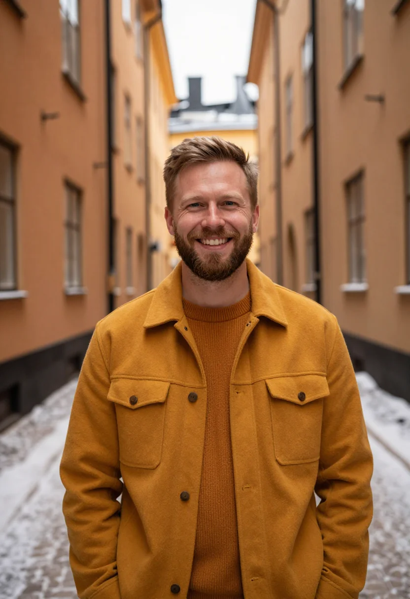 Example portrait from the AI Gamla Stan Saffron — Free Preview, Train Once