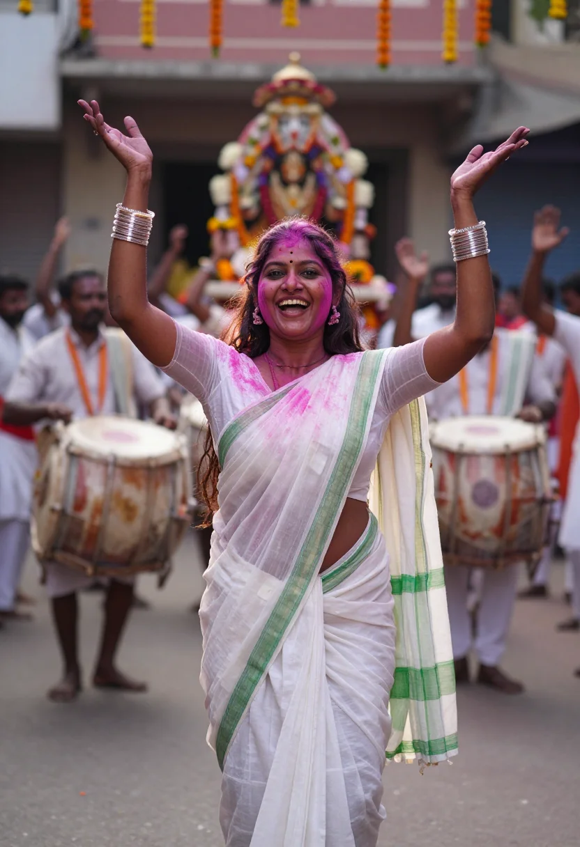 AI ganesh chaturthi sample — portrait of a woman, waist-up portrait of a Marathi South-As