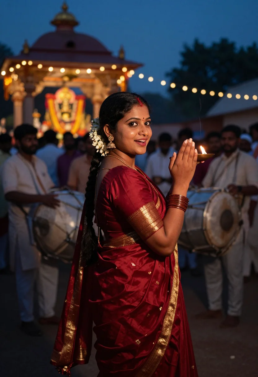 AI ganesh chaturthi sample — portrait of a woman, waist-up portrait of a Marathi South-As