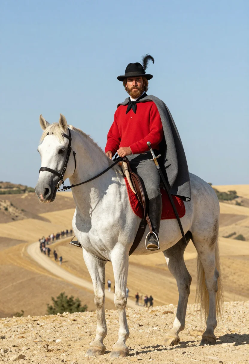 AI garibaldi sample — portrait of a man, full-length wide equestrian portrait of a
