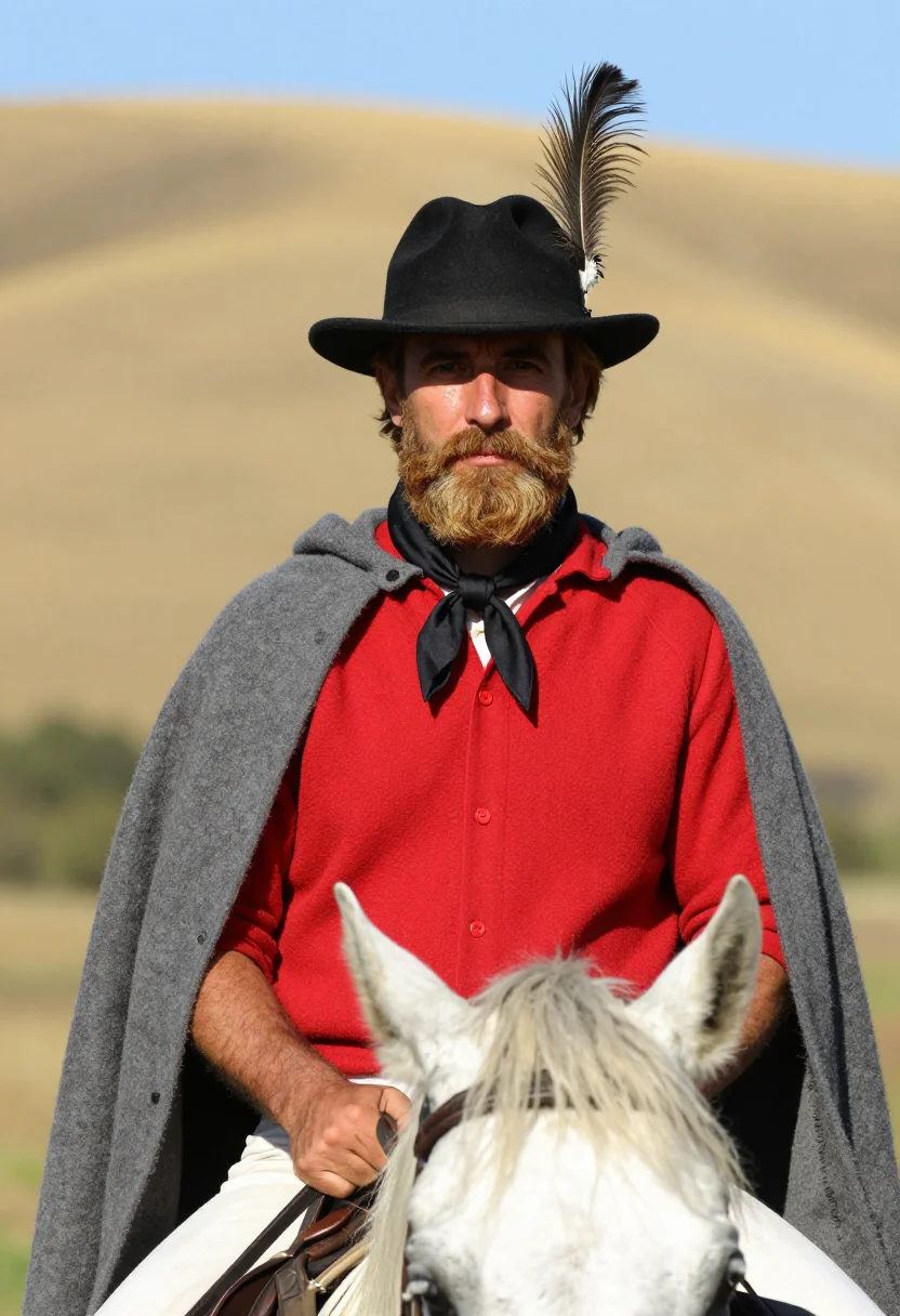 AI garibaldi sample — portrait of a man, chest-up equestrian portrait of an Italia