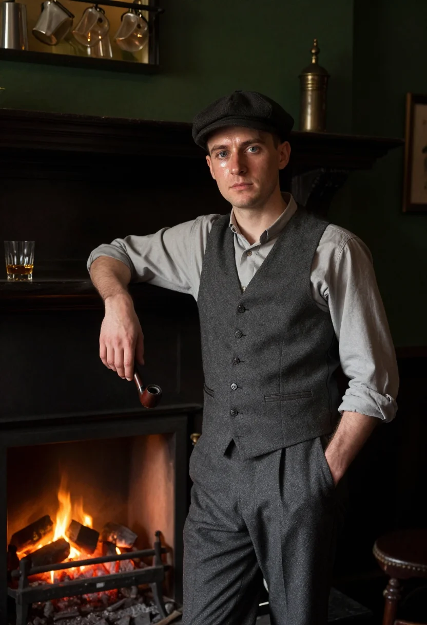 AI garrison pub sample — portrait of a man, three-quarter-length portrait of a fair-s