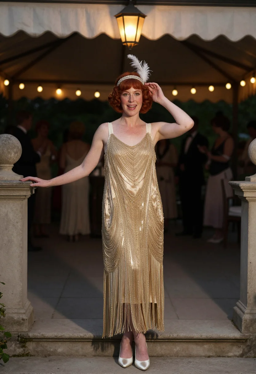 AI gatsby long island sample — portrait of a woman, half-length portrait of an Irish-Americ