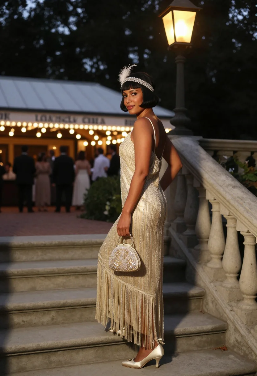 AI gatsby long island sample — portrait of a woman, three-quarter-length portrait of a mixe