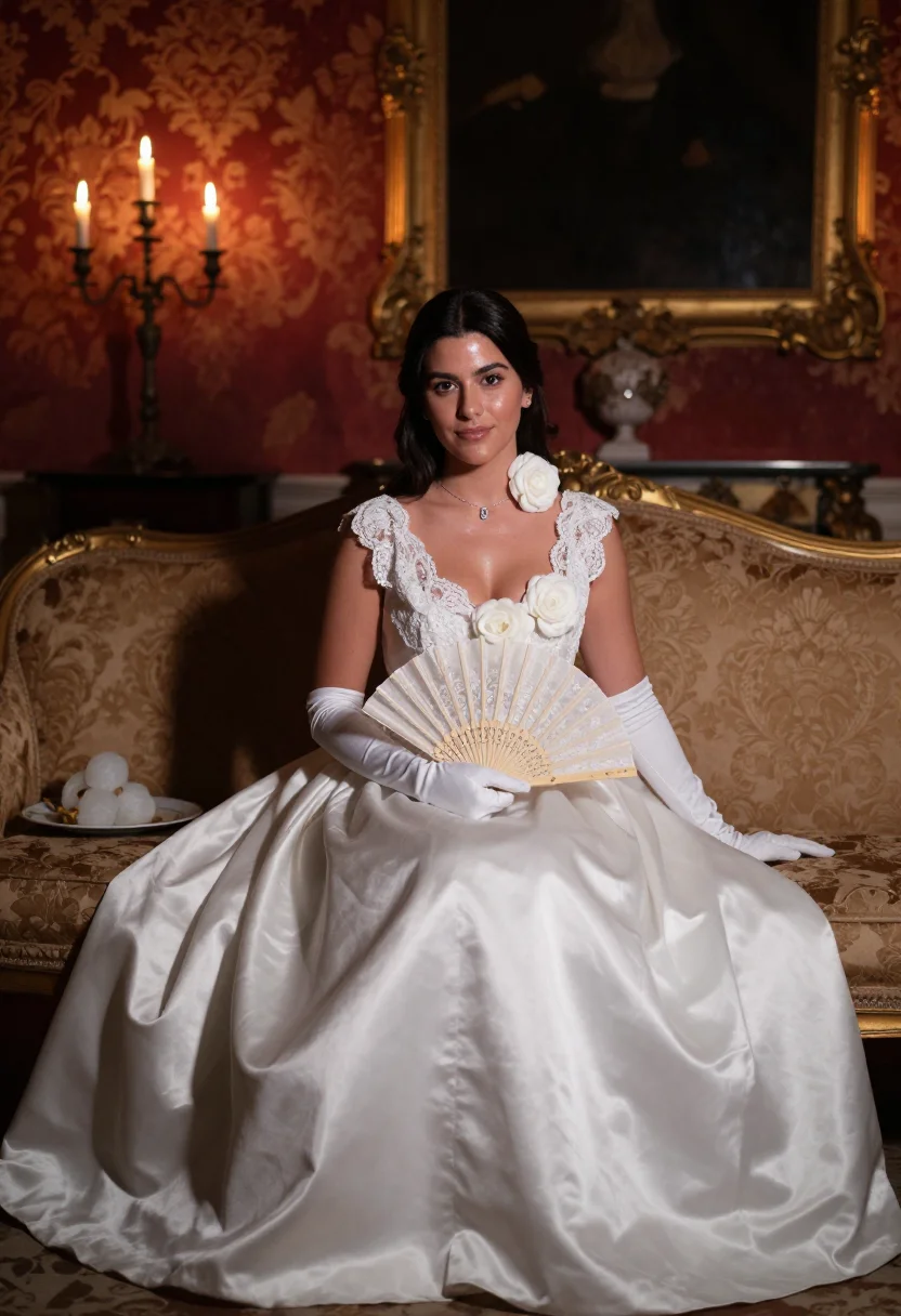 AI gattopardo sample — portrait of a woman, wide seated portrait of a Sicilian woma