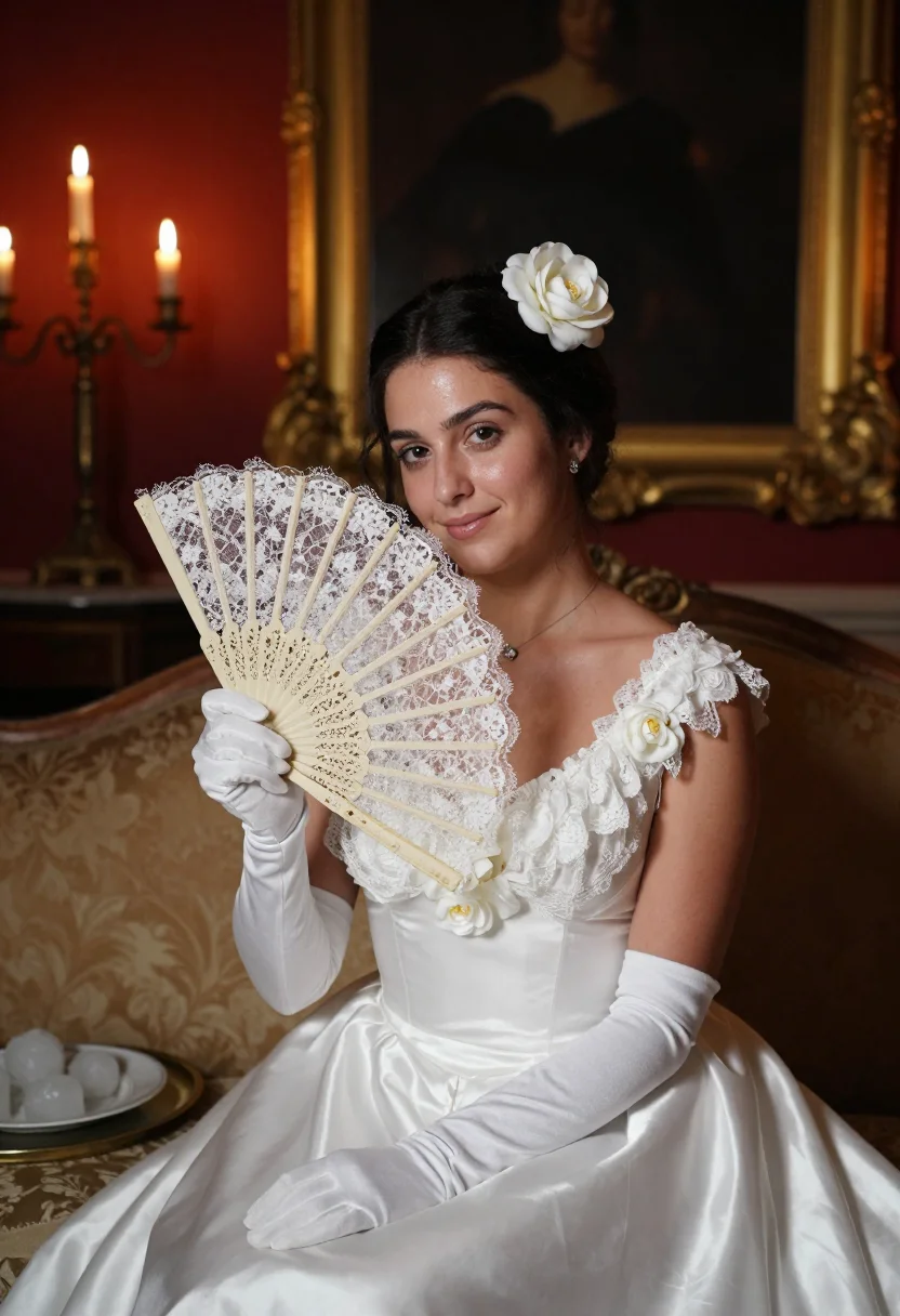 AI gattopardo sample — portrait of a woman, chest-up portrait of a Sicilian woman i