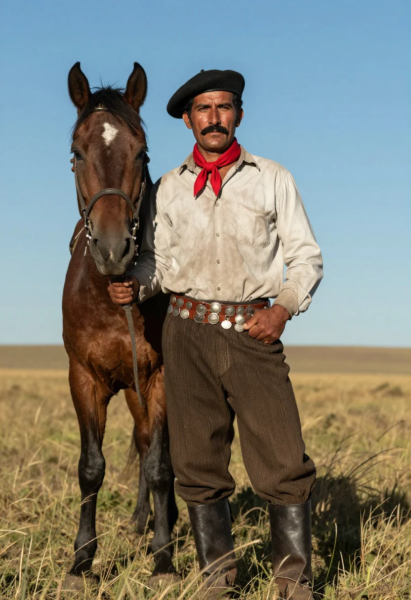 AI gaucho estancia sample — portrait of a man, half-length portrait of an Argentine man