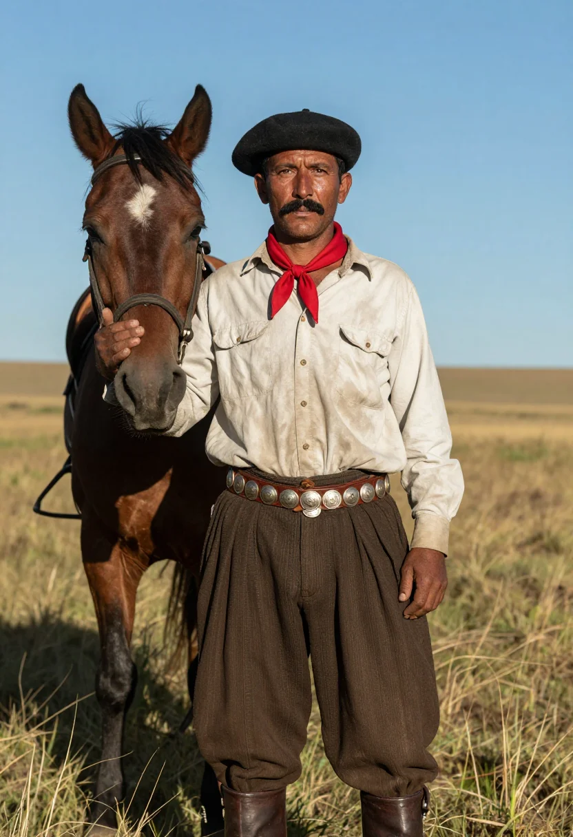 AI gaucho estancia sample — portrait of a man, half-length portrait of an Argentine man