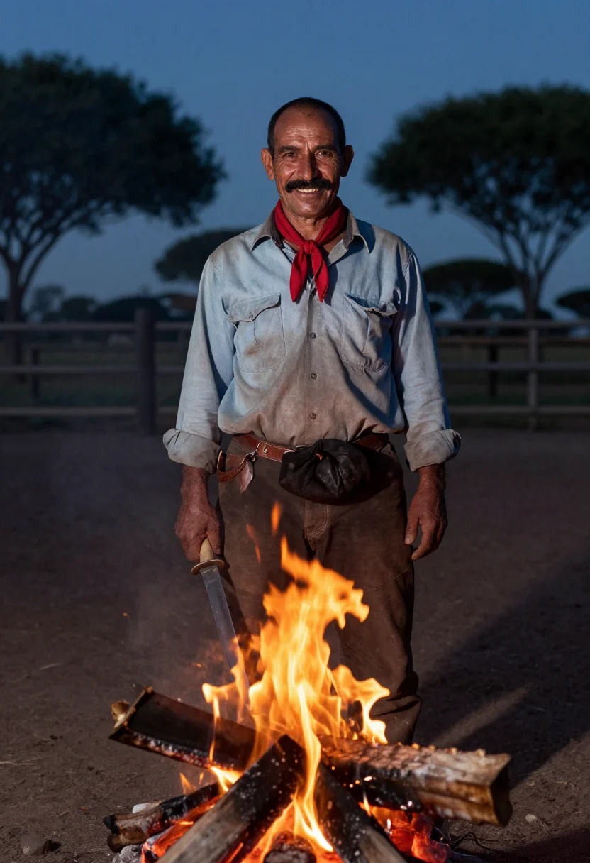 AI gaucho estancia sample — portrait of a man, half-length portrait of an Argentine man