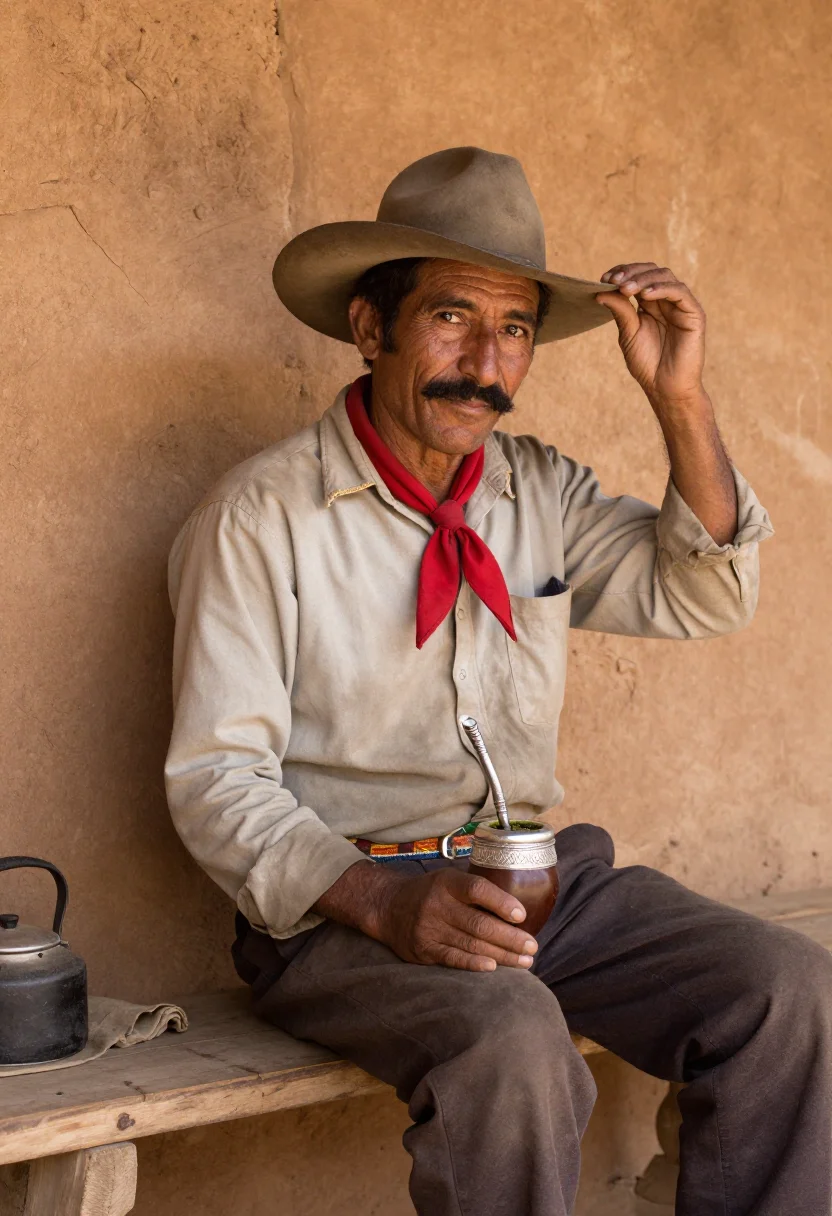 AI gaucho estancia sample — portrait of a man, half-length portrait of an Argentine man