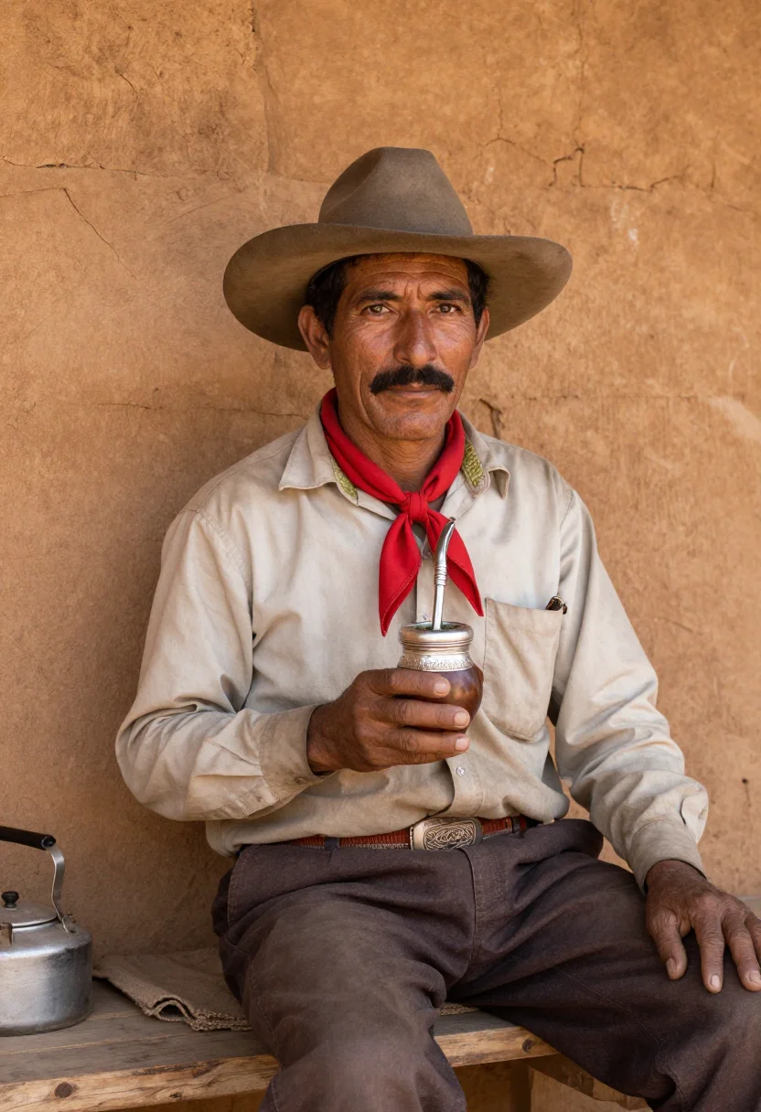 AI gaucho estancia sample — portrait of a man, half-length portrait of an Argentine man