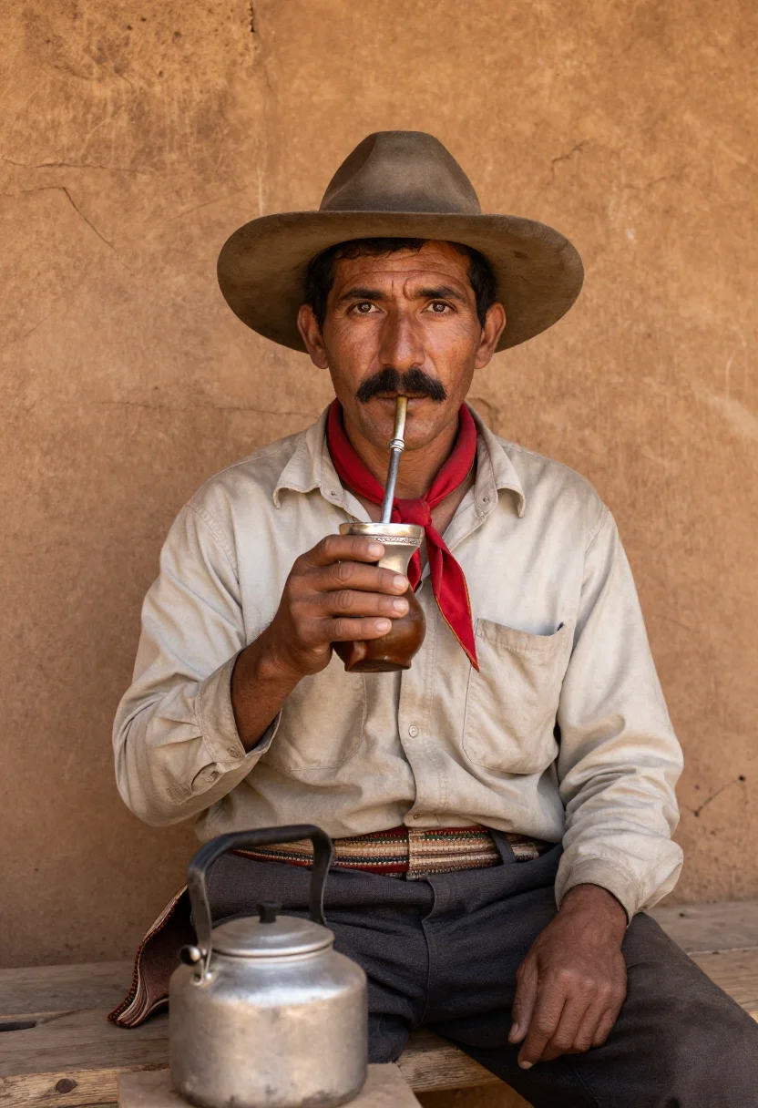 AI gaucho estancia sample — portrait of a man, half-length portrait of an Argentine man
