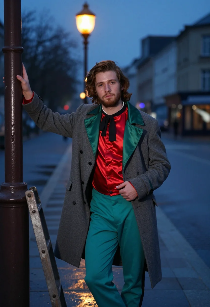 AI gautier gilet rouge sample — portrait of a man, three-quarter-length portrait of a French