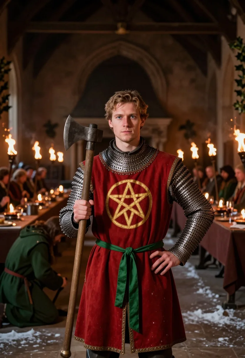 AI gawain green knight sample — portrait of a man, half-length portrait of a Western-Europea