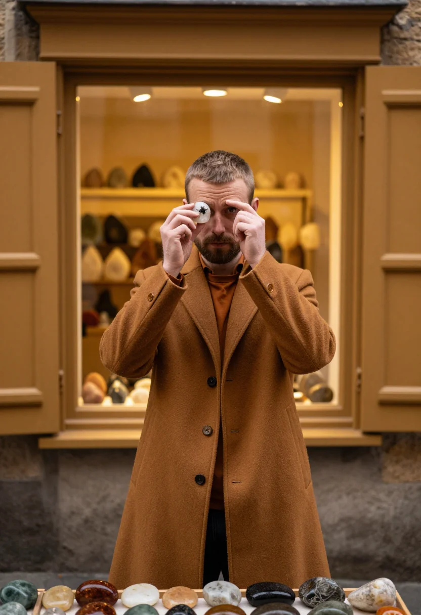 AI gdansk amber sample — portrait of a man, a man in his forties with fair skin, haze