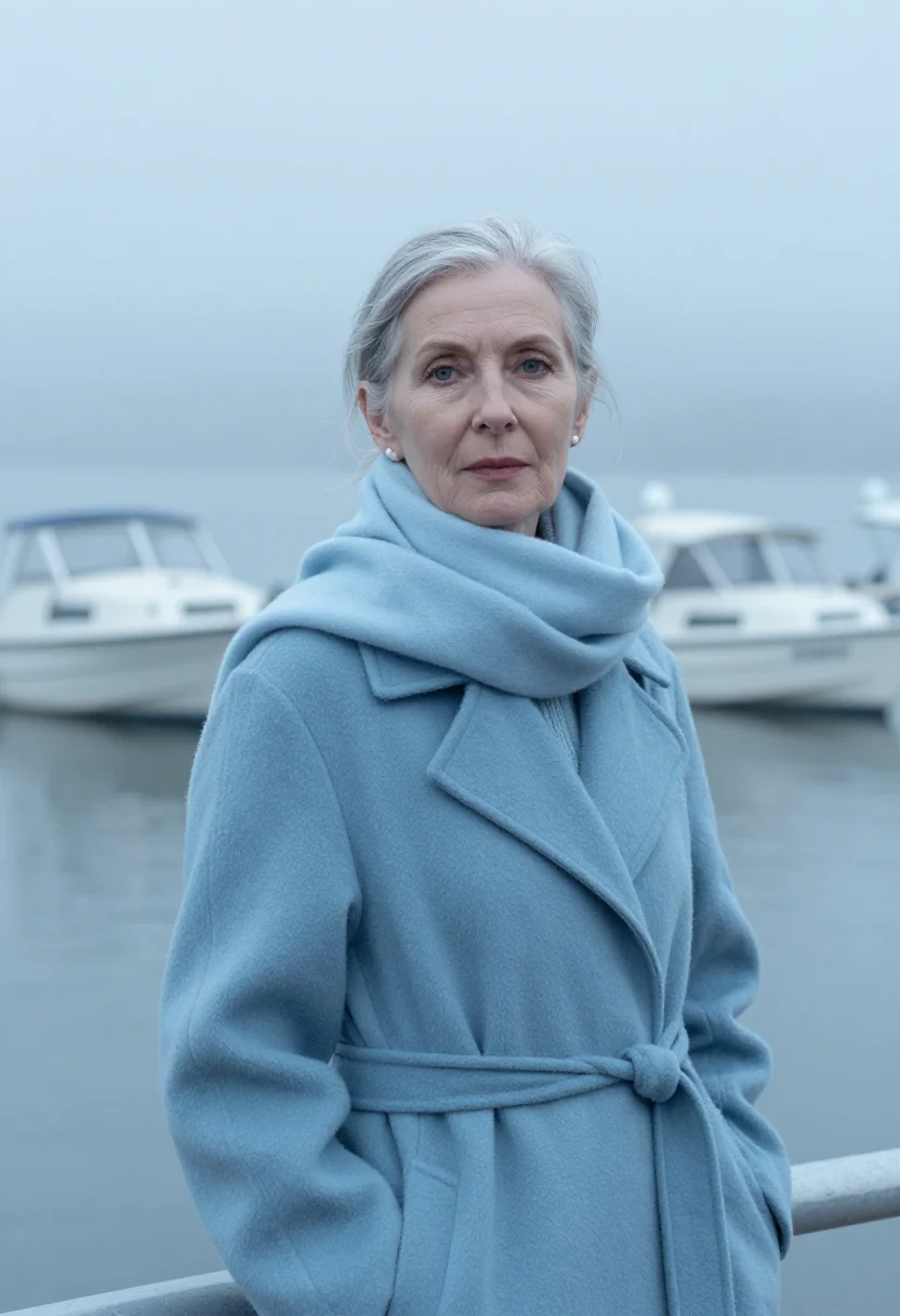 AI geneva mist blue sample — portrait of a woman, head-and-shoulders portrait of a Wester