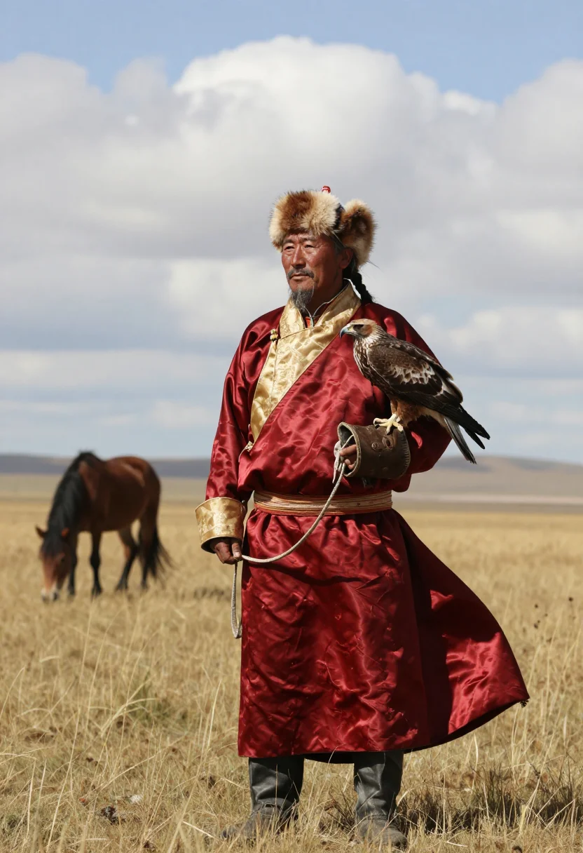 AI genghis khan sample — portrait of a man, three-quarter-length portrait of a Mongol