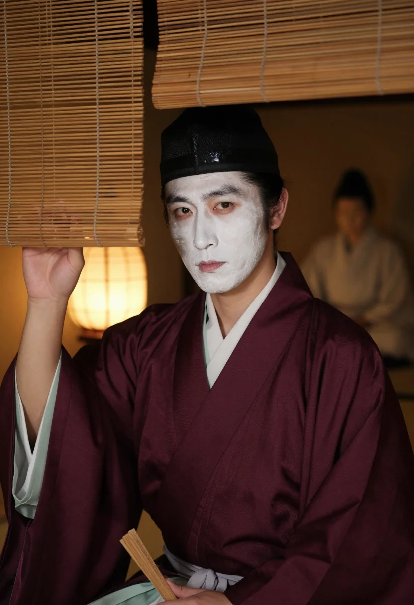 AI genji sample — portrait of a man, chest-up portrait of a Japanese man in hi
