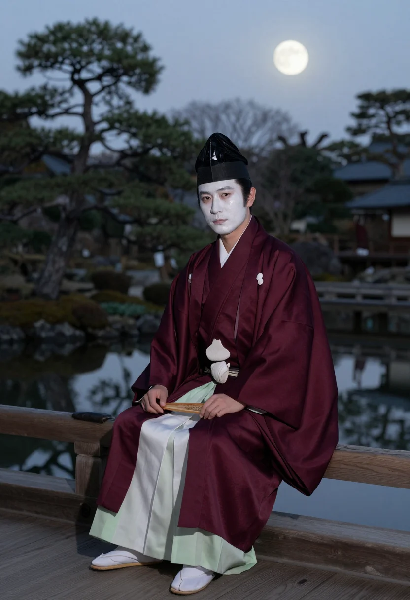 AI genji sample — portrait of a man, full-length portrait of a Japanese man in