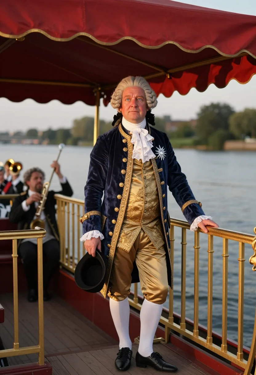 AI george ii water music sample — portrait of a man, full-length portrait of a Western-Europea