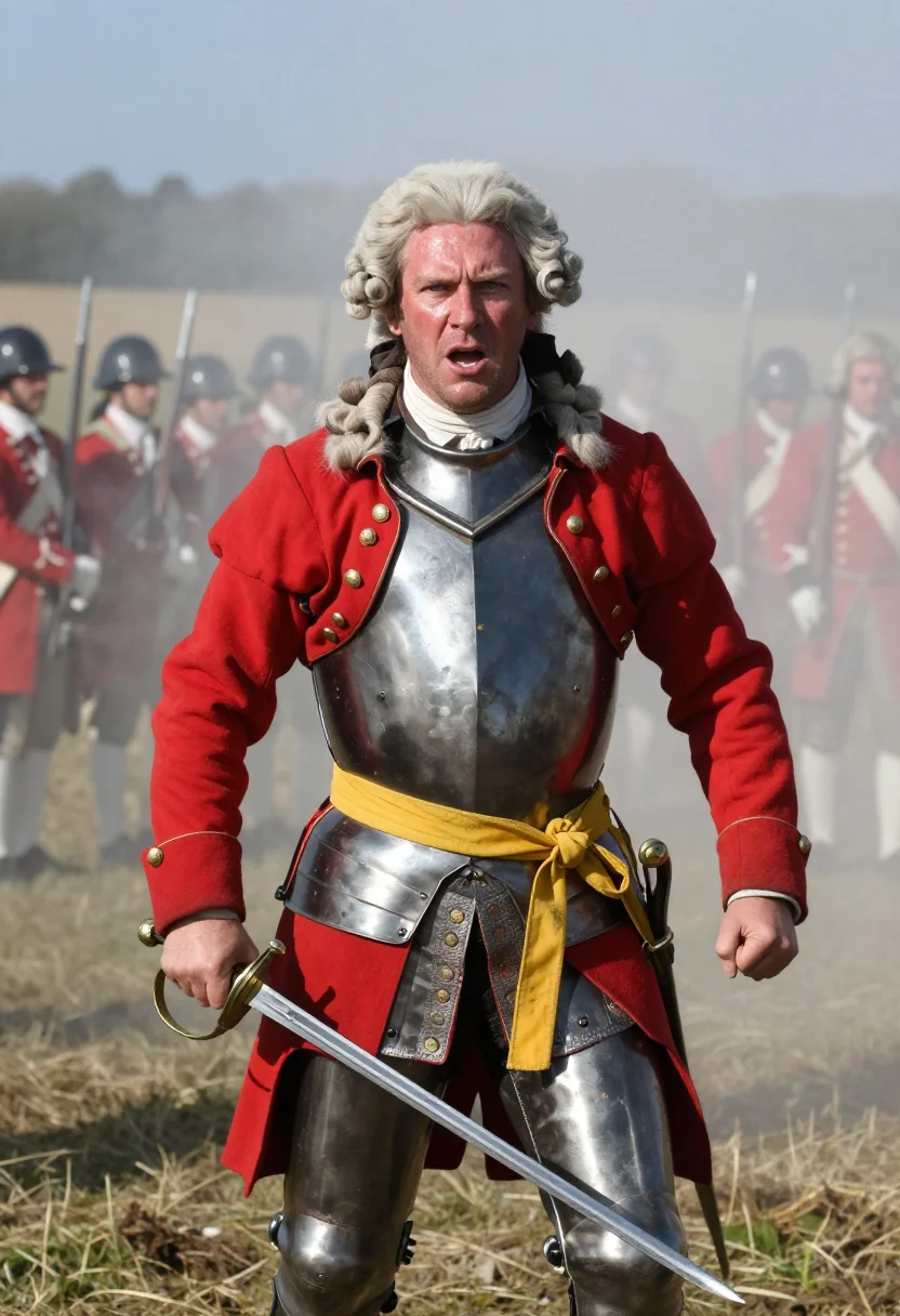 AI george ii water music sample — portrait of a man, three-quarter-length portrait of a Wester