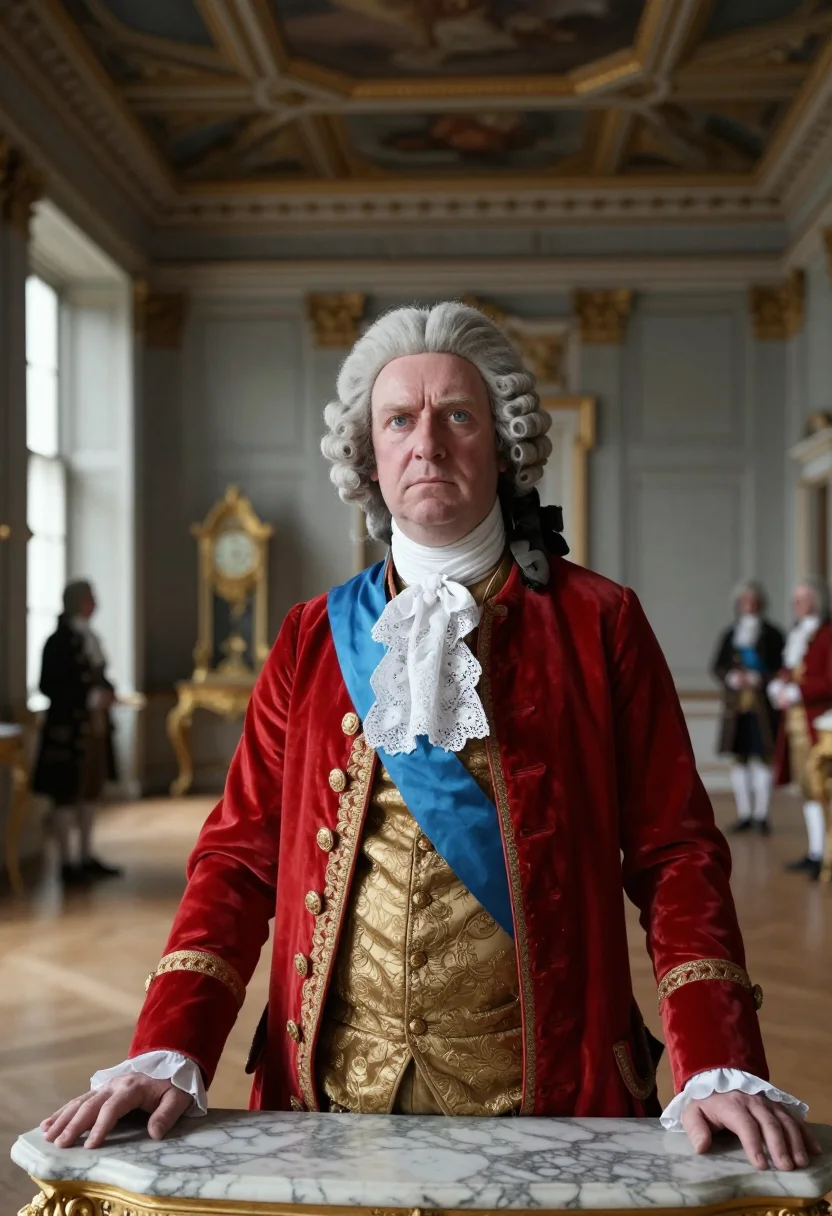 AI george ii water music sample — portrait of a man, close chest-up portrait of a Western-Euro